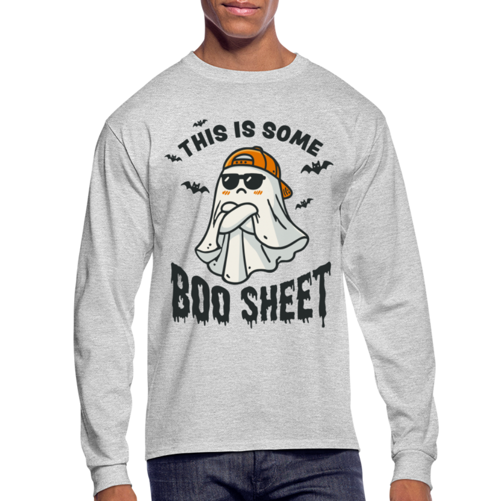 This is Some Boo Sheet: Funny Halloween Men's Long Sleeve T-Shirt - heather gray