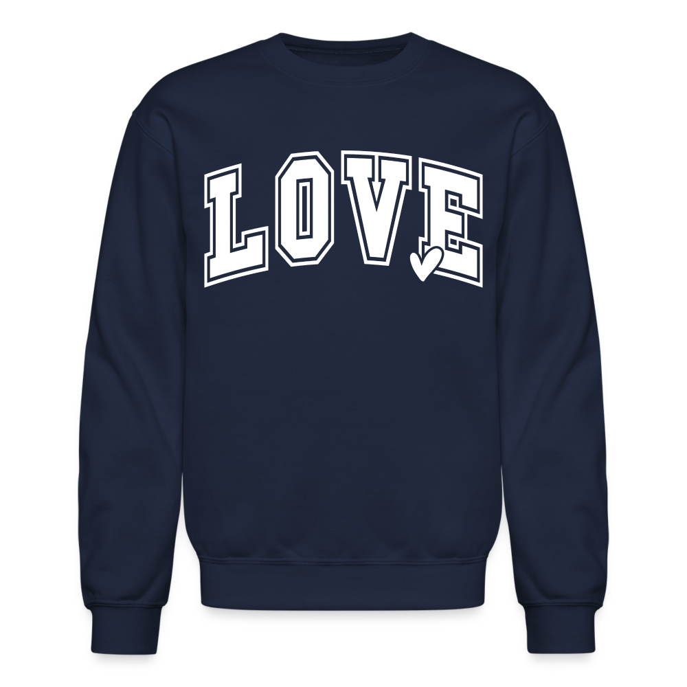 Valentine’s Day Unisex Crewneck Sweatshirt – "Love" Edition - navy