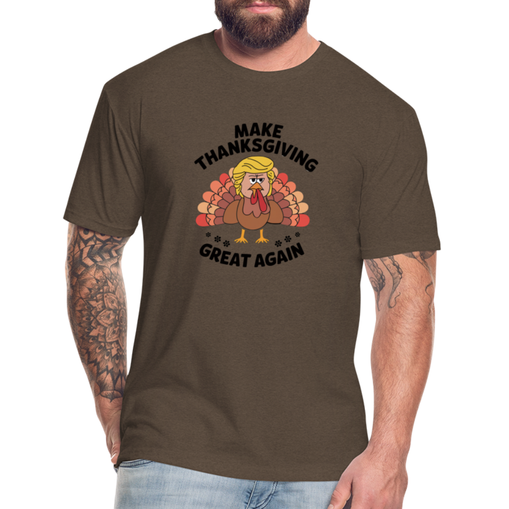 Make Thanksgiving Great Again Men's Fitted Cotton/Poly T-Shirt - heather espresso