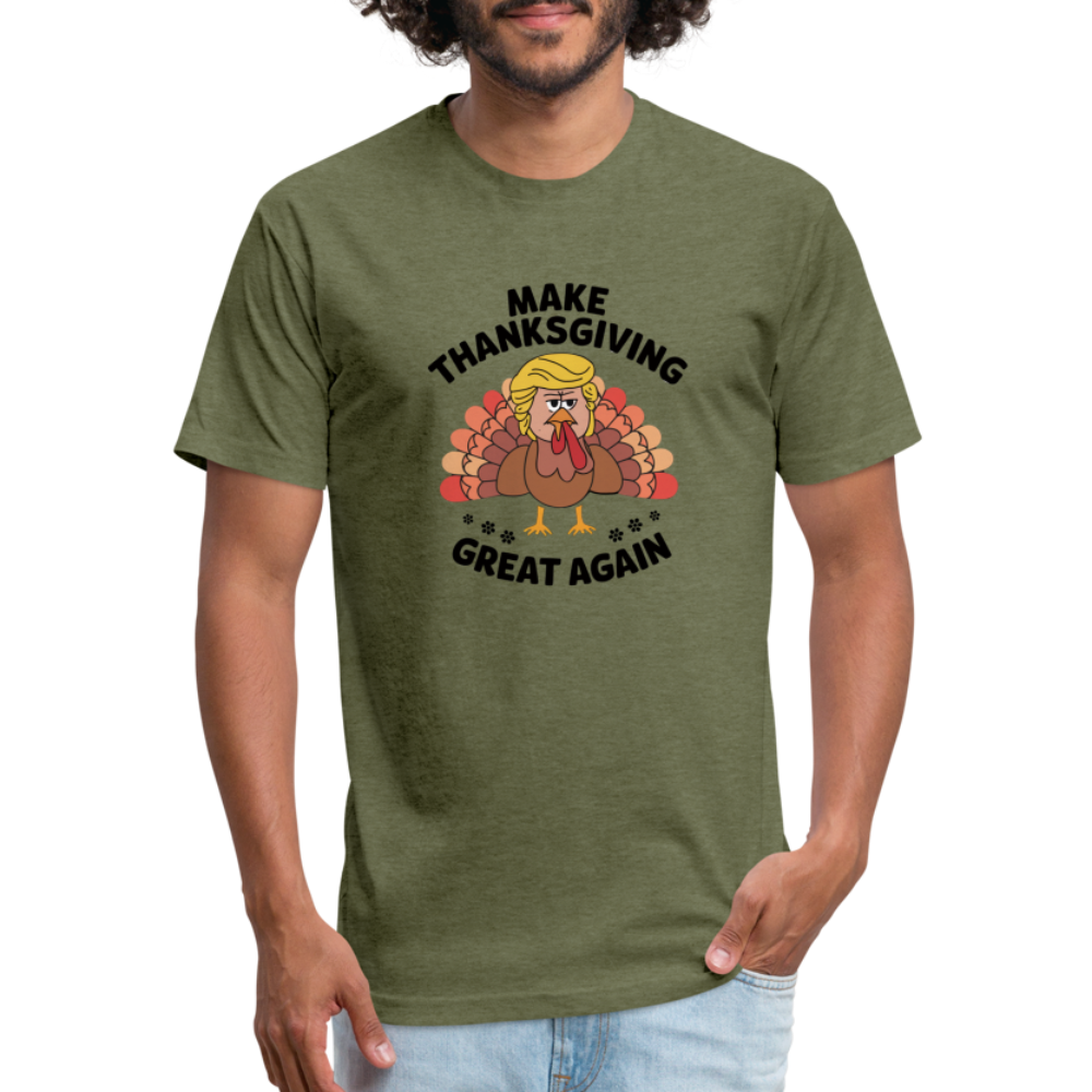 Make Thanksgiving Great Again Men's Fitted Cotton/Poly T-Shirt - heather military green