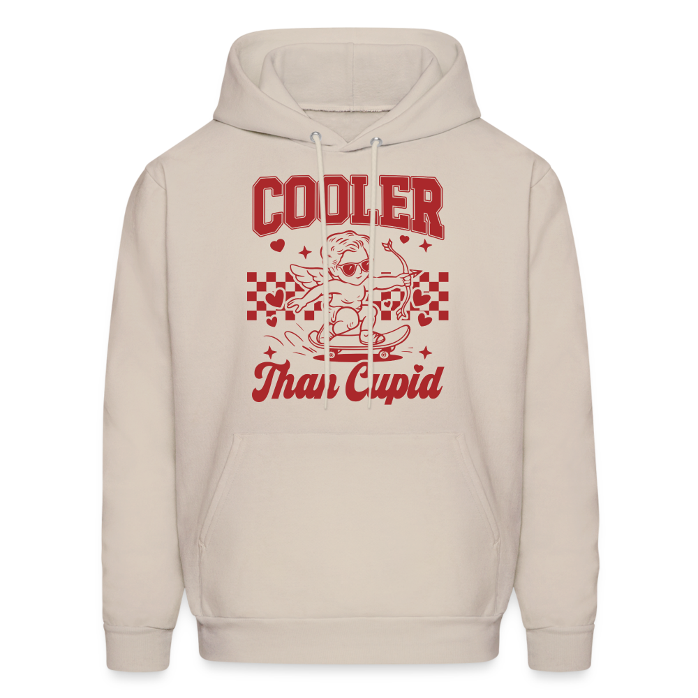 Men’s Graphic Hoodie – Cooler Than Cupid Design - Sand