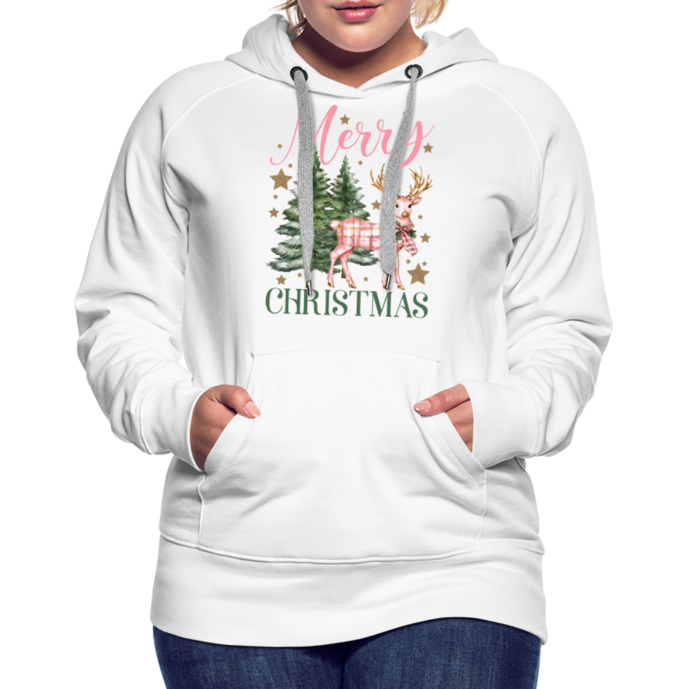 Charming Pink Merry Christmas Women’s Premium Hoodie - white