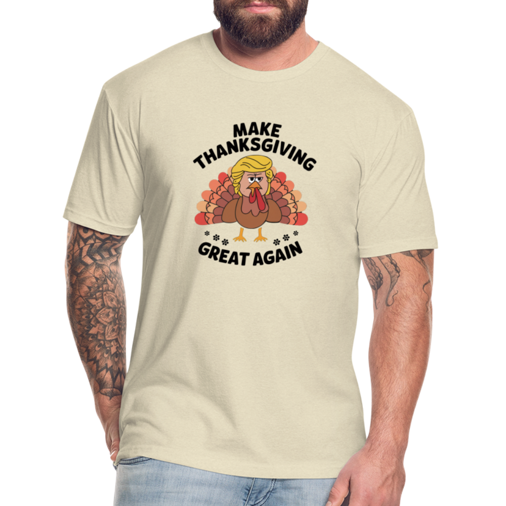 Make Thanksgiving Great Again Men's Fitted Cotton/Poly T-Shirt - heather cream