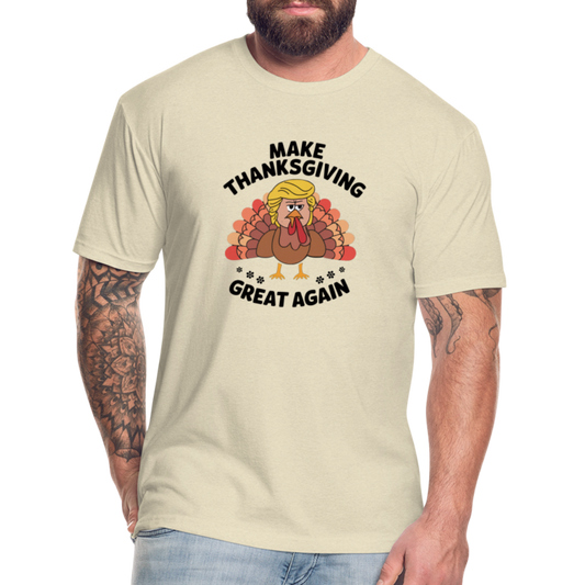 Make Thanksgiving Great Again Men's Fitted Cotton/Poly T-Shirt - heather cream