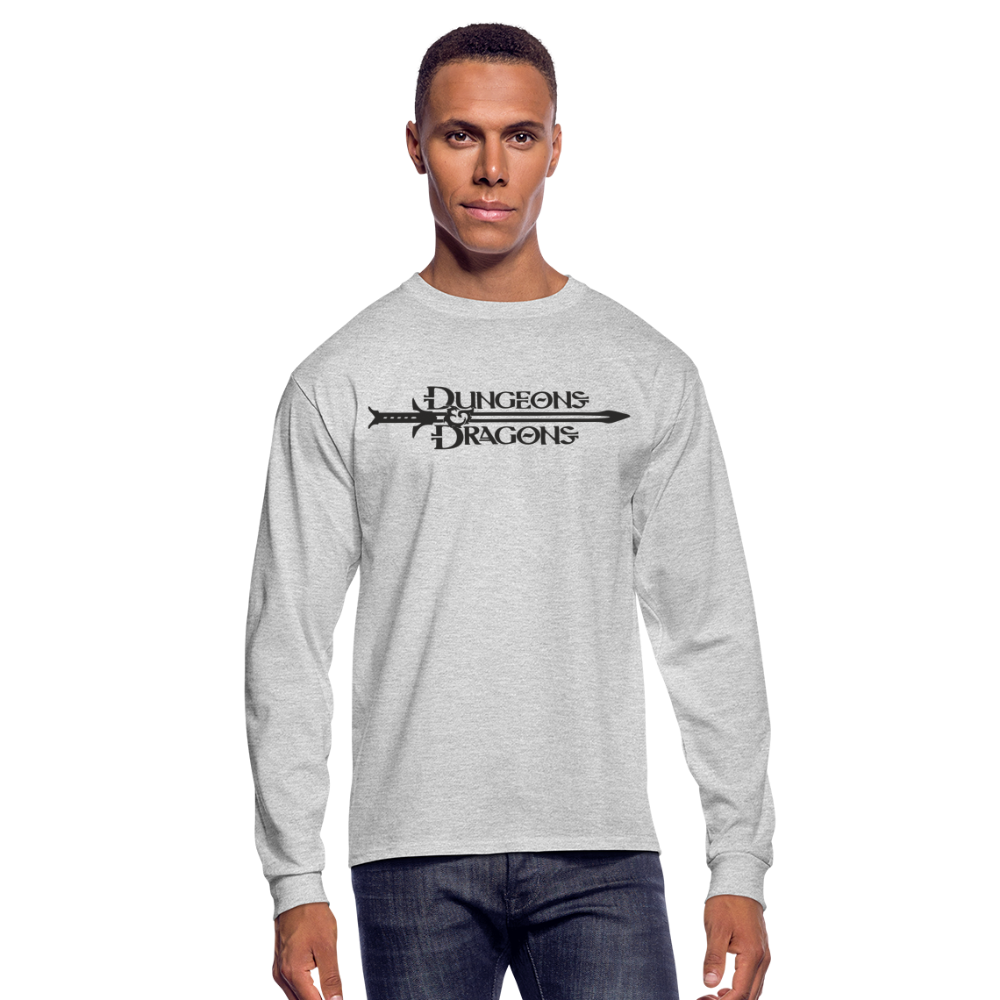 The Dice Giveth and the Dice Taketh Away D&D Men's Long Sleeve T-Shirt - heather gray