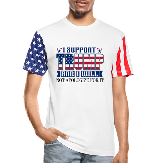 I Support Trump Unisex Stars & Stripes T-Shirt - white