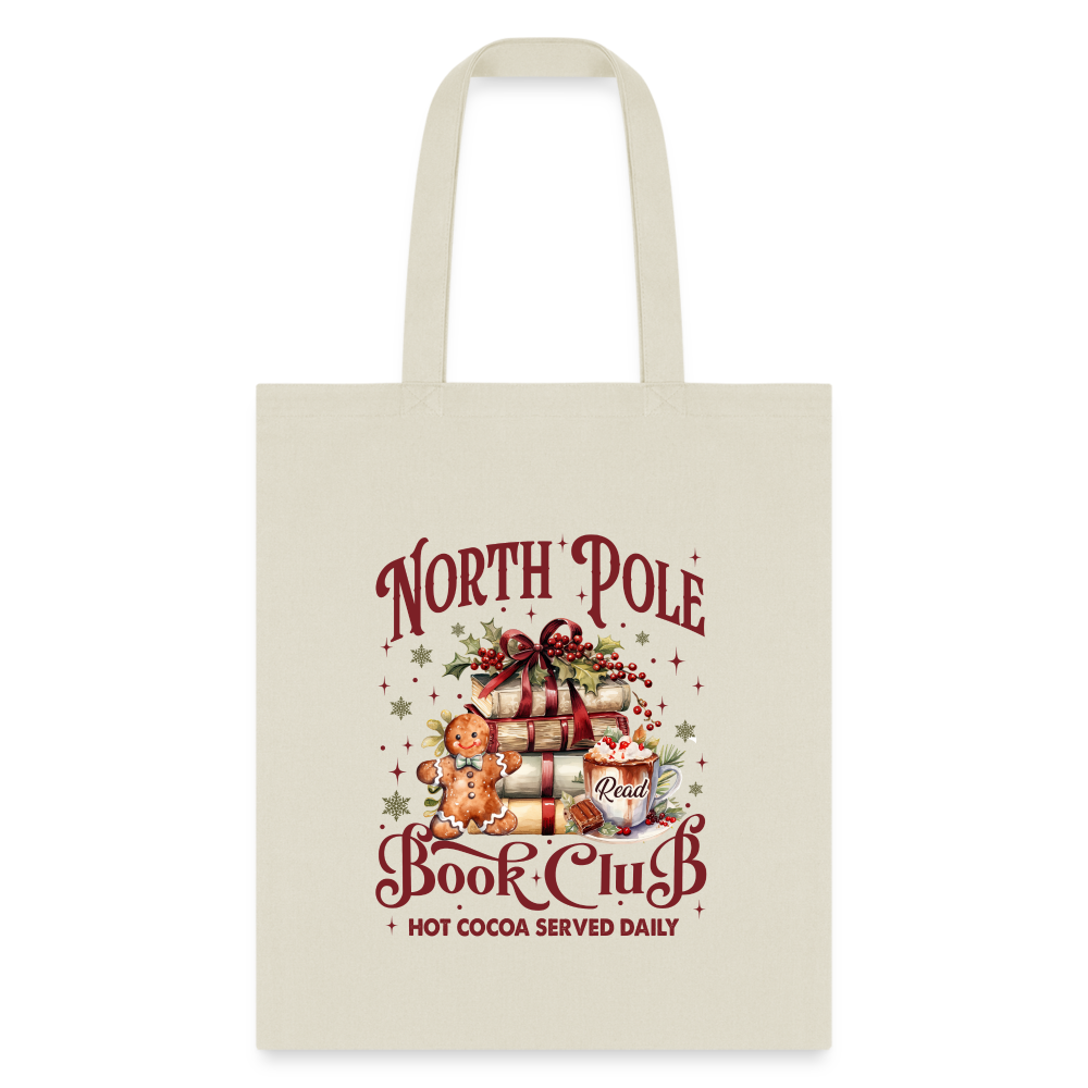 North Pole Book Club Tote Bag - natural