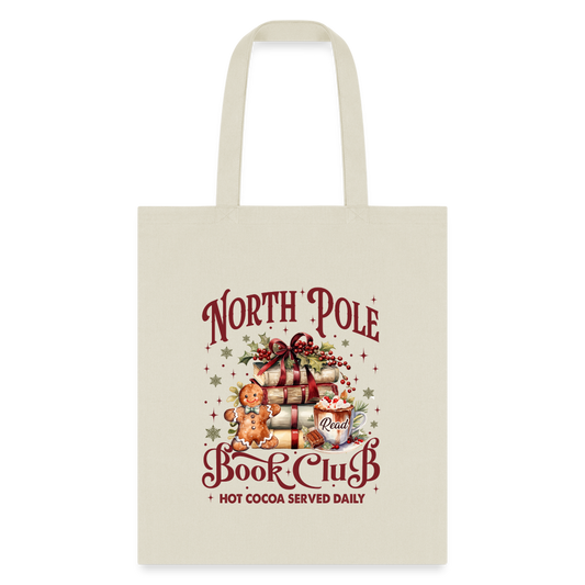 North Pole Book Club Tote Bag - natural