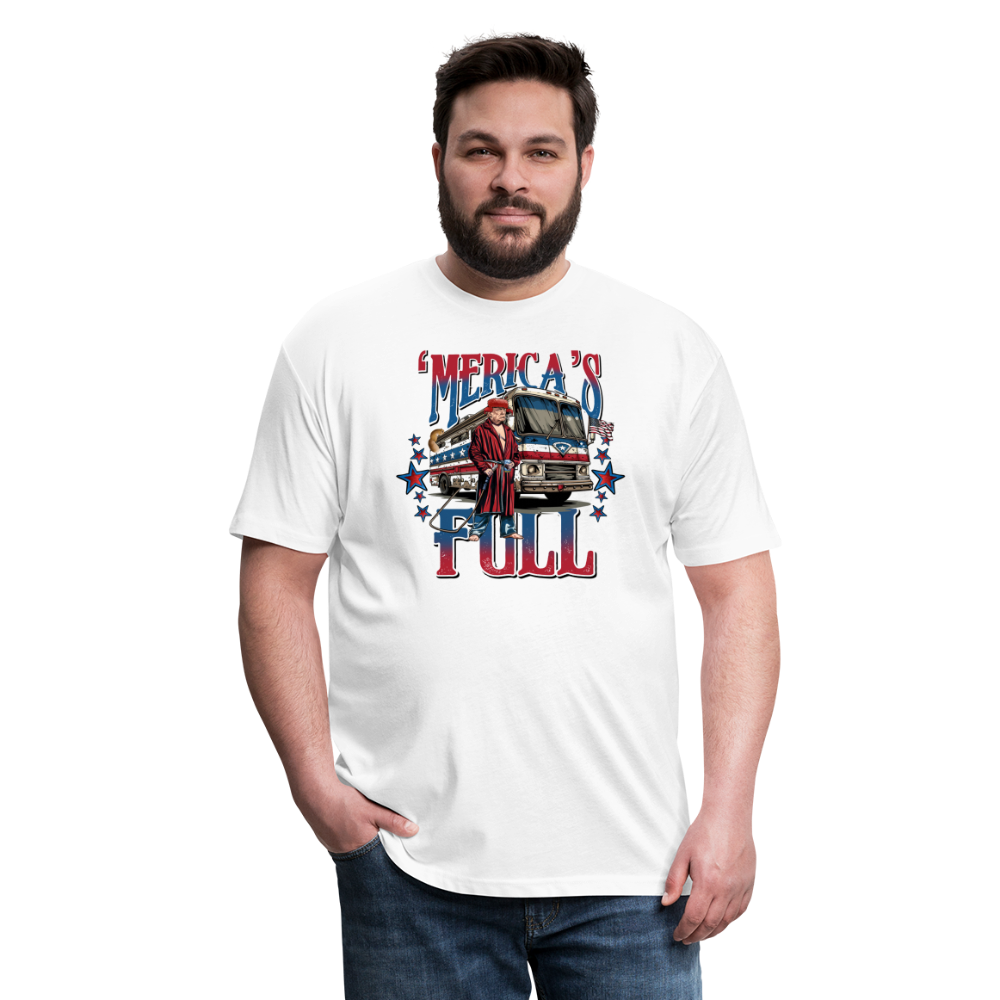 'Merica’s Full Trump Men's Fitted Cotton/Poly T-Shirt - white