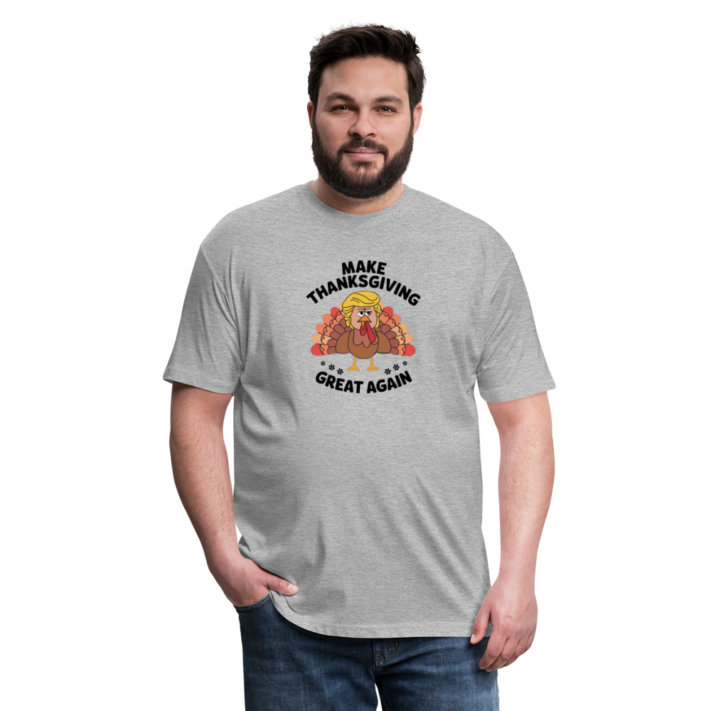 Make Thanksgiving Great Again Men's Fitted Cotton/Poly T-Shirt - heather gray