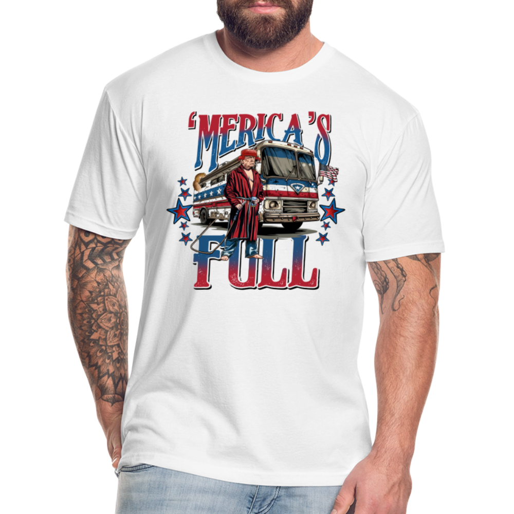 'Merica’s Full Trump Men's Fitted Cotton/Poly T-Shirt - white