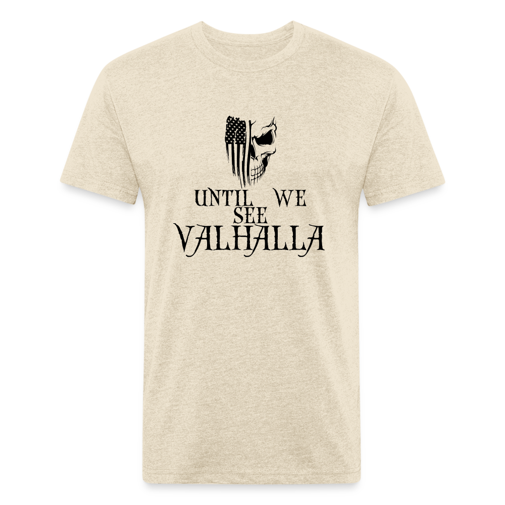 Until We See Valhalla USA Skull Fitted Cotton/Poly Men's T-Shirt by Next Level - heather cream