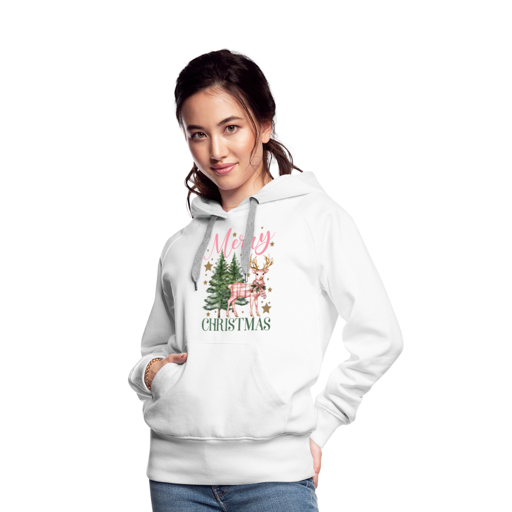 Charming Pink Merry Christmas Women’s Premium Hoodie - white