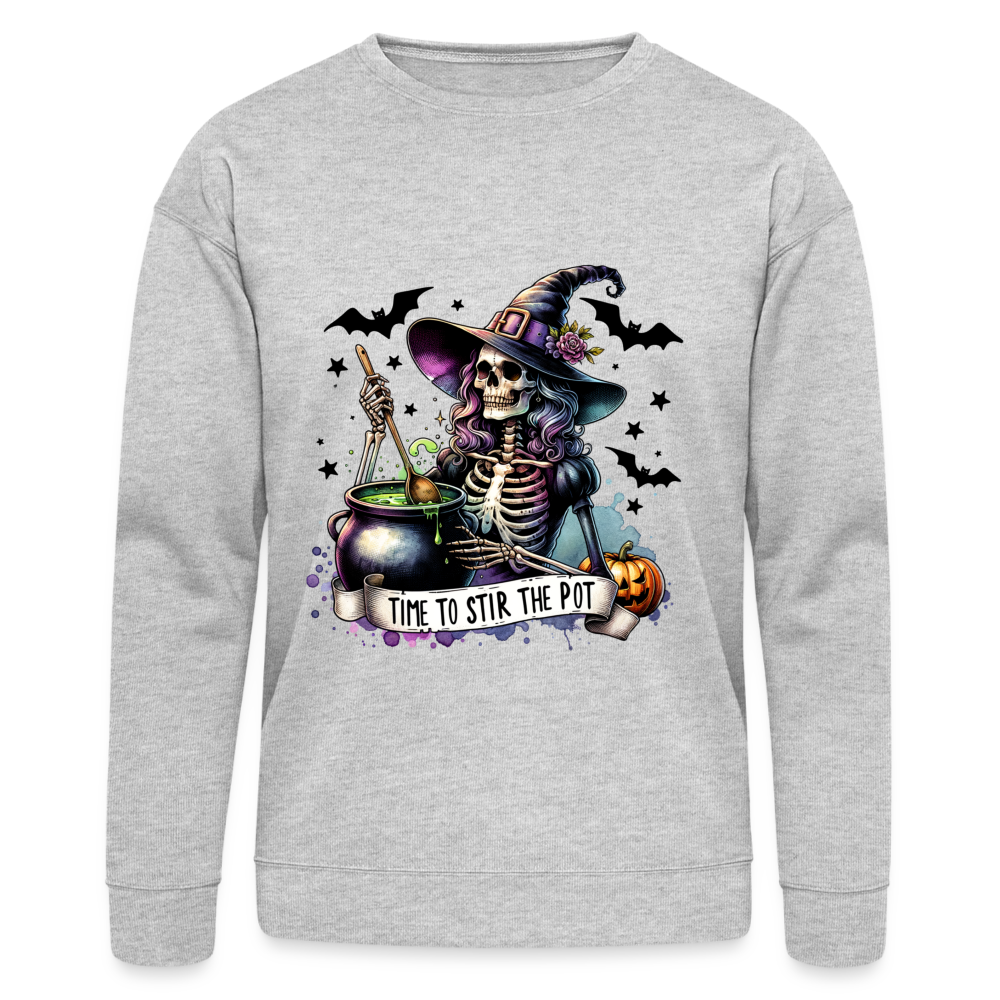 Time to Stir the Pot: Witchy Halloween Unisex Sweatshirt - heather gray