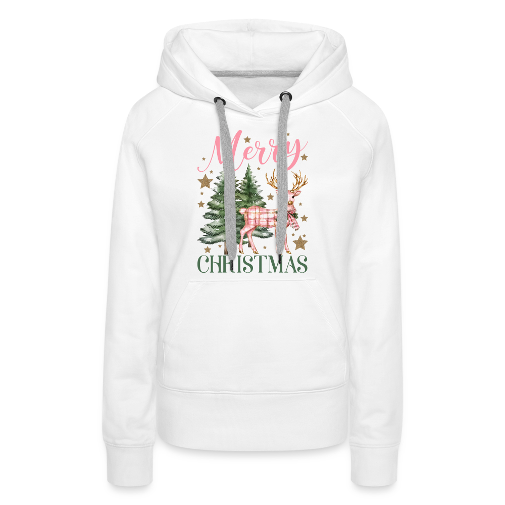 Charming Pink Merry Christmas Women’s Premium Hoodie - white