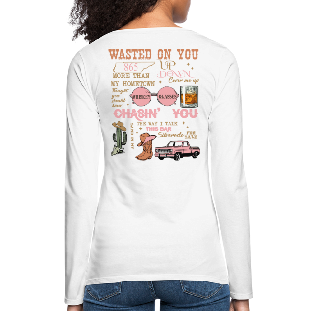 Morgan Wallen Playlist Women's Premium Long Sleeve T-Shirt - white