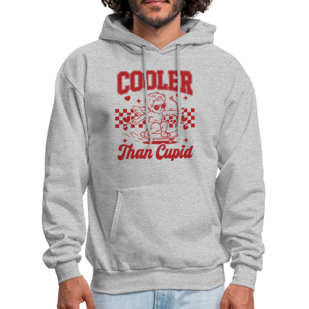 Men’s Graphic Hoodie – Cooler Than Cupid Design - heather gray