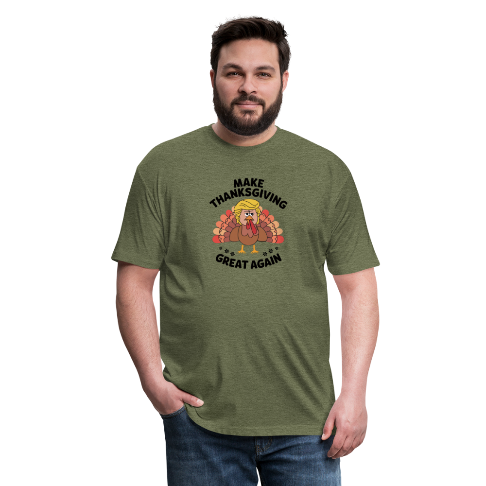 Make Thanksgiving Great Again Men's Fitted Cotton/Poly T-Shirt - heather military green