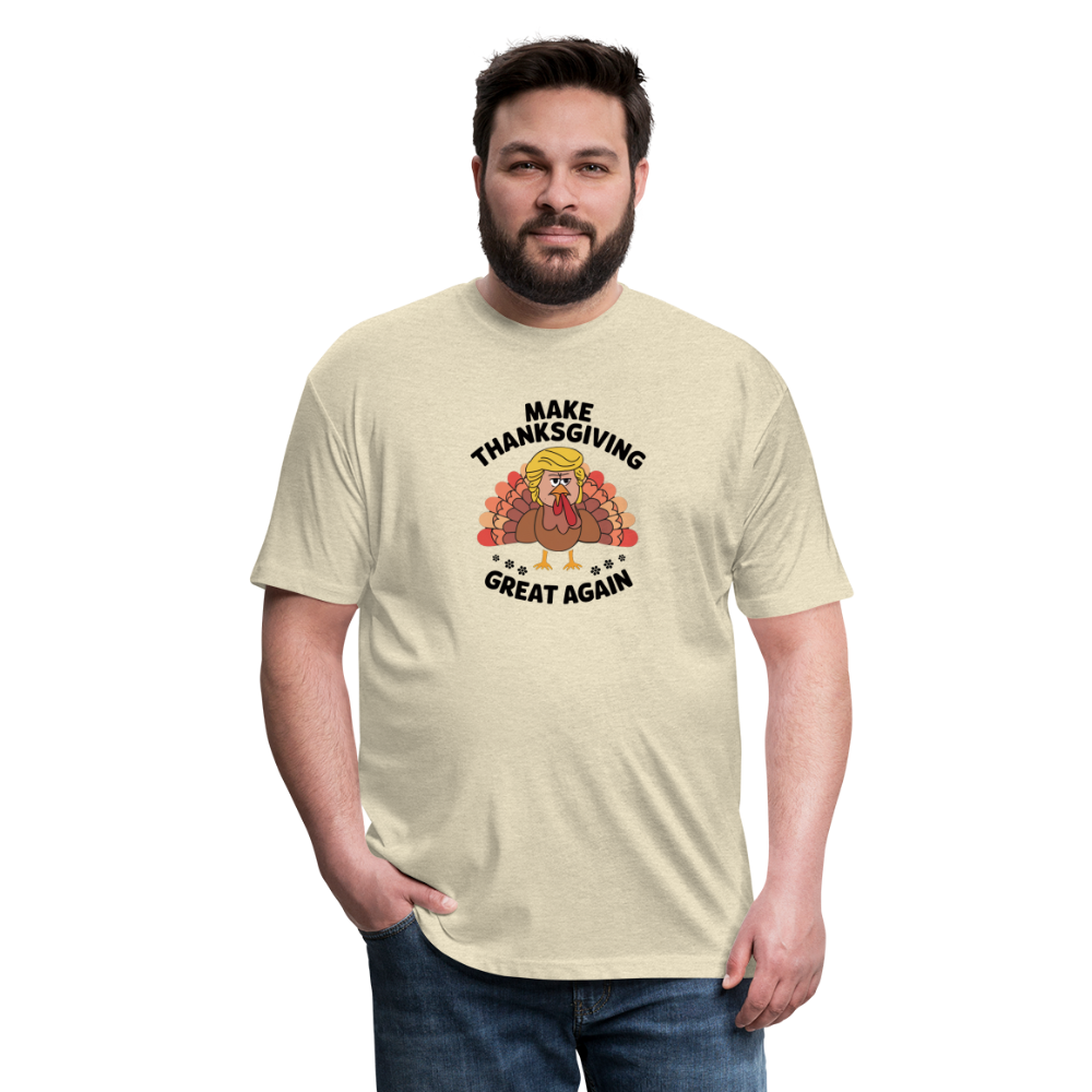 Make Thanksgiving Great Again Men's Fitted Cotton/Poly T-Shirt - heather cream