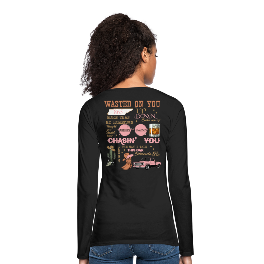 Morgan Wallen Playlist Women's Premium Long Sleeve T-Shirt - black