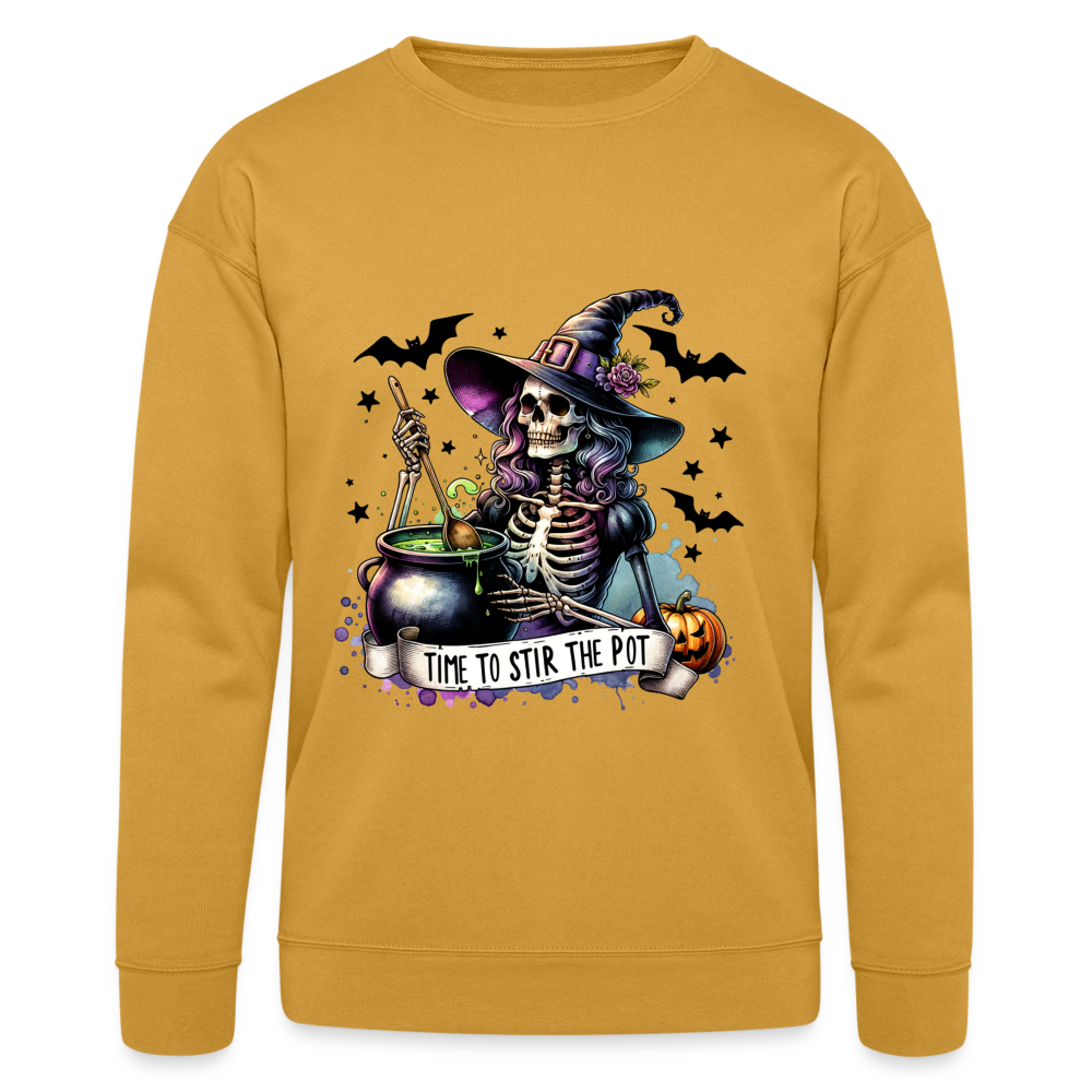 Time to Stir the Pot: Witchy Halloween Unisex Sweatshirt - heather mustard