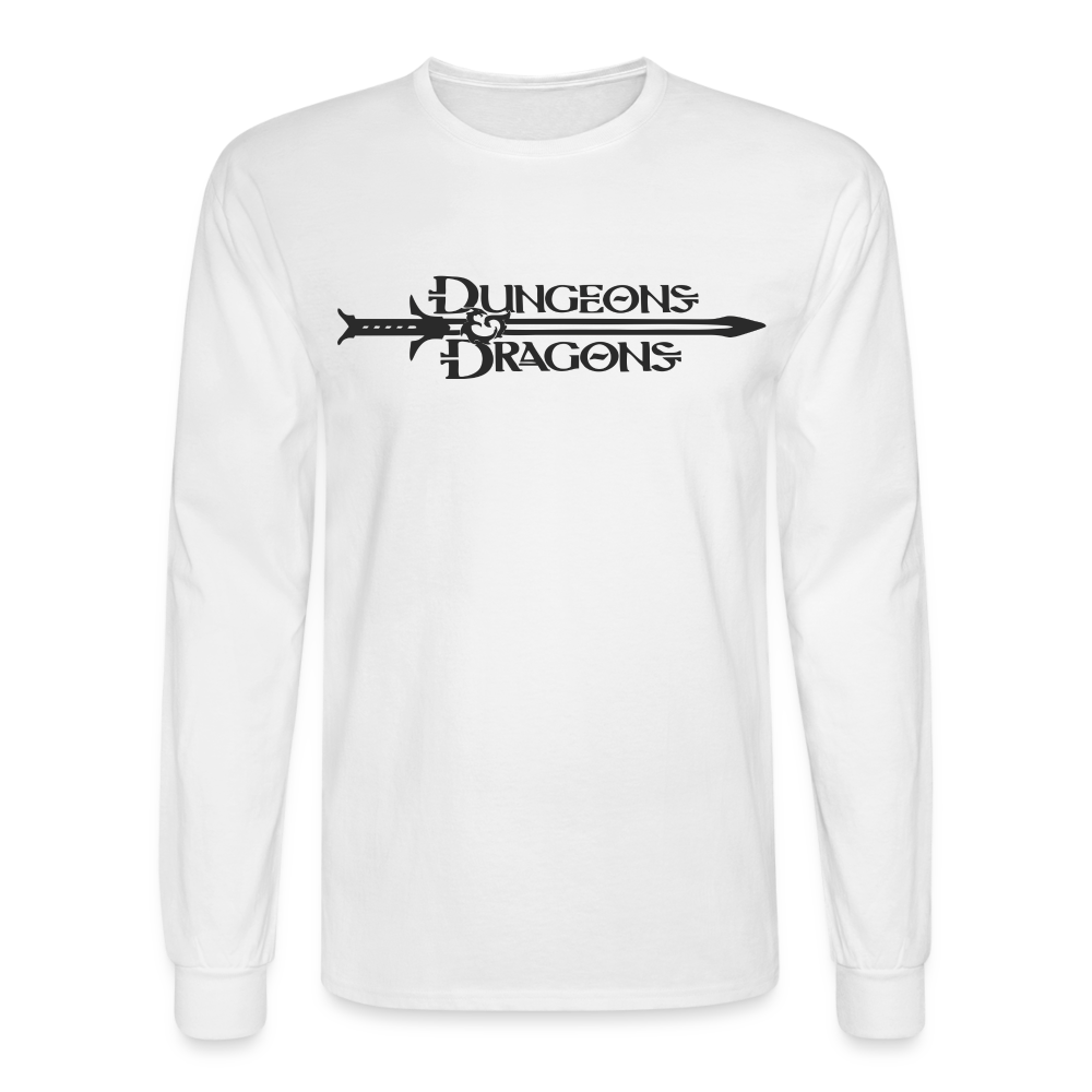 The Dice Giveth and the Dice Taketh Away D&D Men's Long Sleeve T-Shirt - white