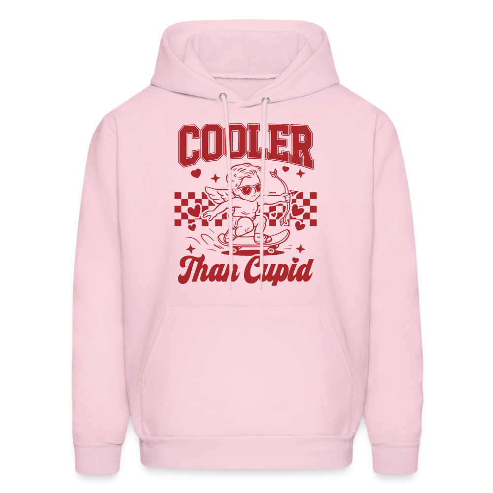 Men’s Graphic Hoodie – Cooler Than Cupid Design - pale pink