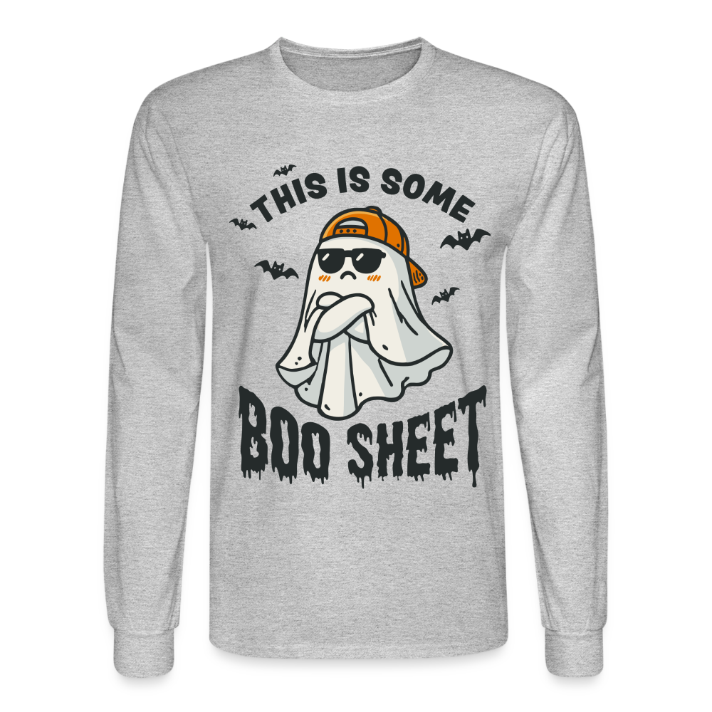 This is Some Boo Sheet: Funny Halloween Men's Long Sleeve T-Shirt - heather gray