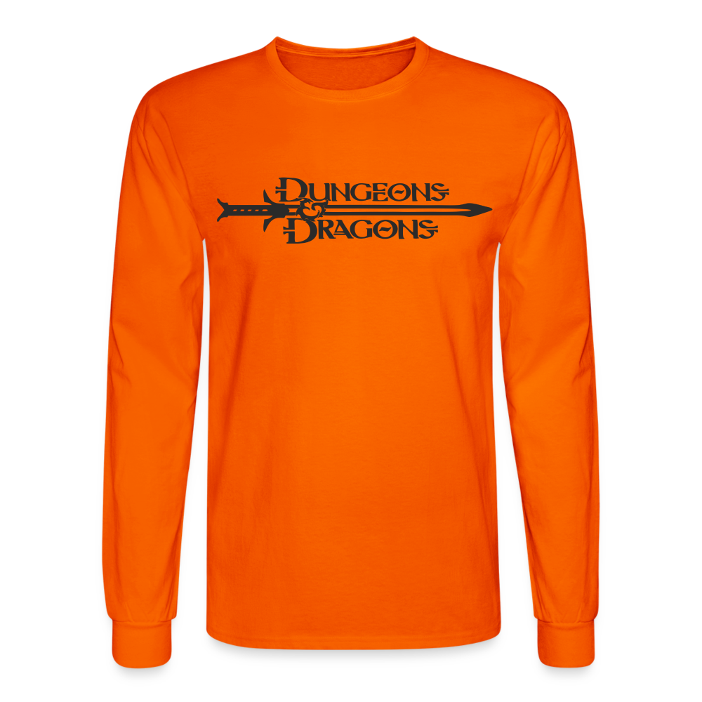 The Dice Giveth and the Dice Taketh Away D&D Men's Long Sleeve T-Shirt - orange