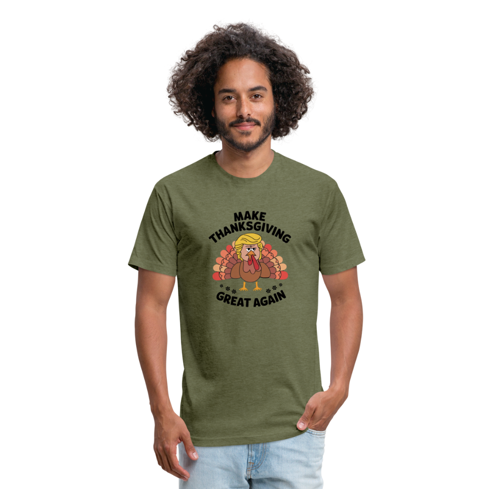 Make Thanksgiving Great Again Men's Fitted Cotton/Poly T-Shirt - heather military green