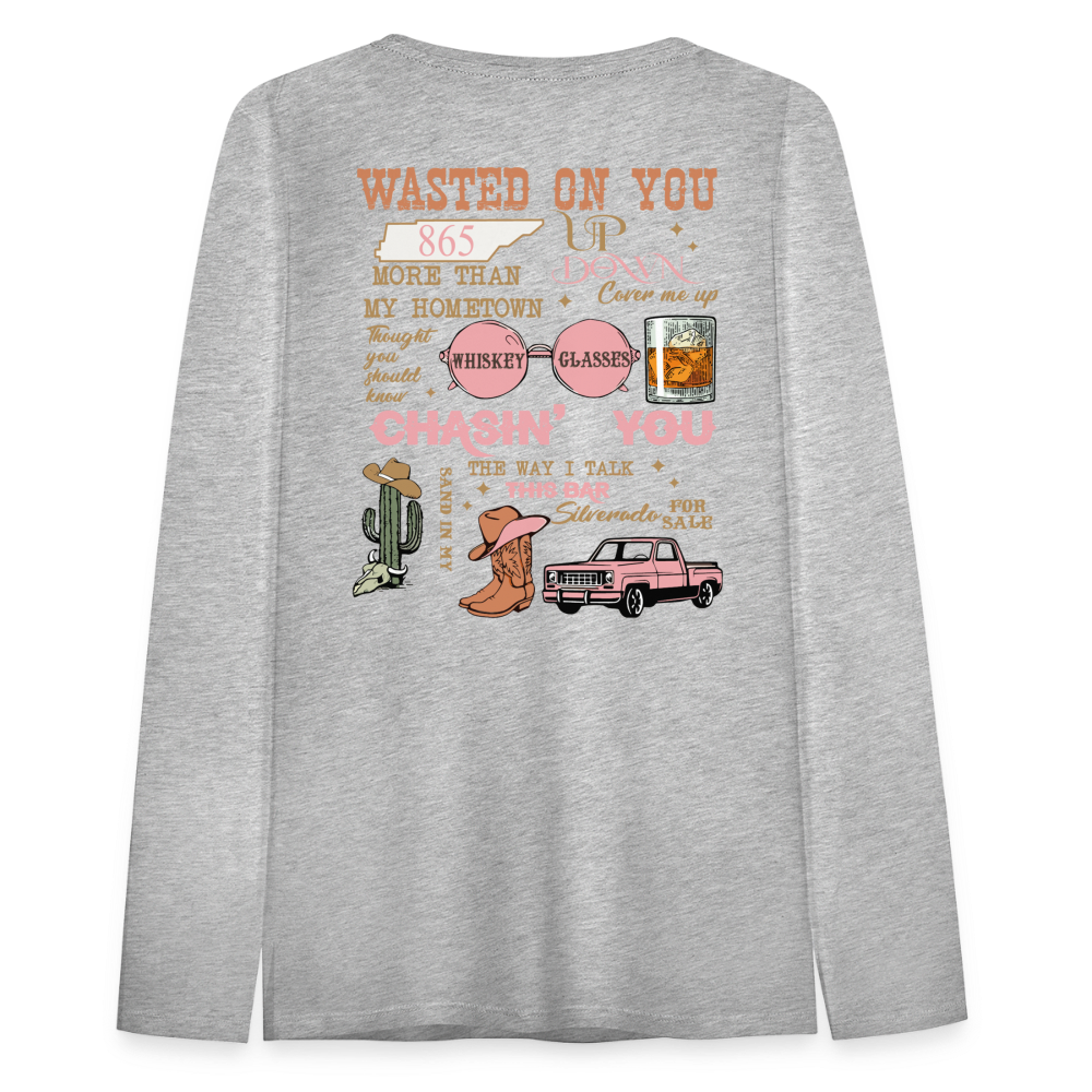 Morgan Wallen Playlist Women's Premium Long Sleeve T-Shirt - heather gray