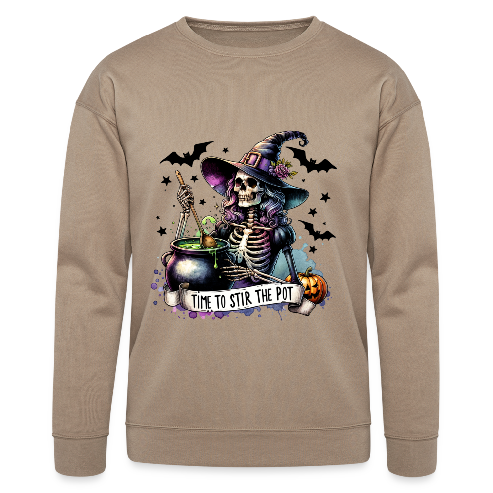 Time to Stir the Pot: Witchy Halloween Unisex Sweatshirt - tan