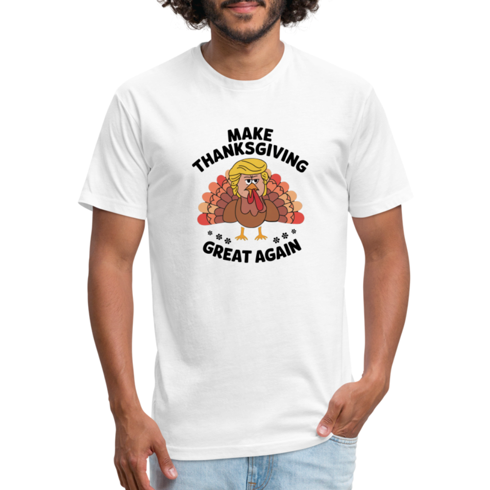 Make Thanksgiving Great Again Men's Fitted Cotton/Poly T-Shirt - white