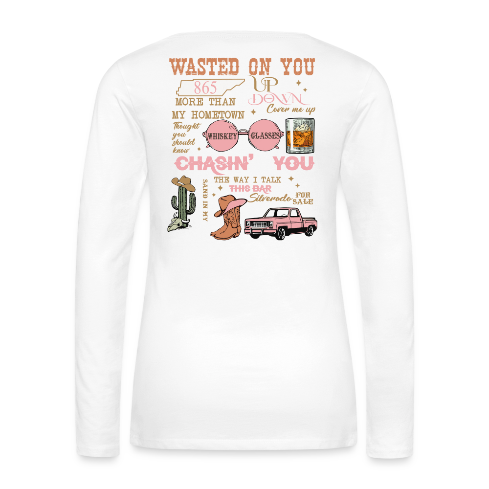 Morgan Wallen Playlist Women's Premium Long Sleeve T-Shirt - white