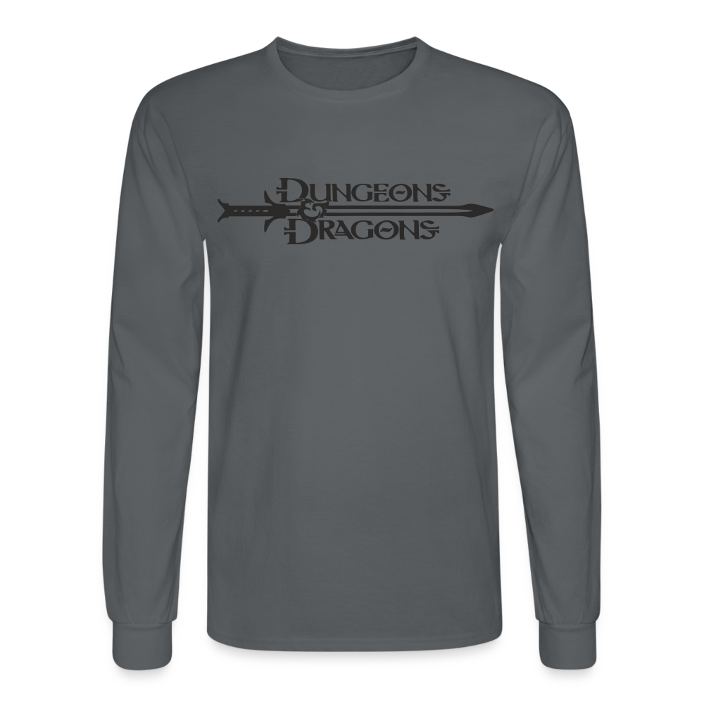 The Dice Giveth and the Dice Taketh Away D&D Men's Long Sleeve T-Shirt - charcoal