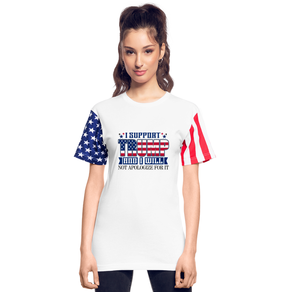 I Support Trump Unisex Stars & Stripes T-Shirt - white