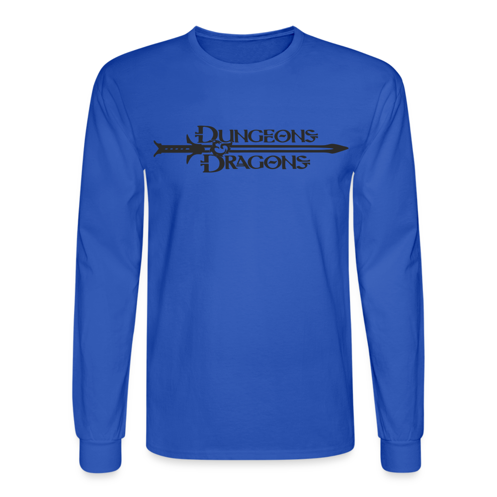 The Dice Giveth and the Dice Taketh Away D&D Men's Long Sleeve T-Shirt - royal blue