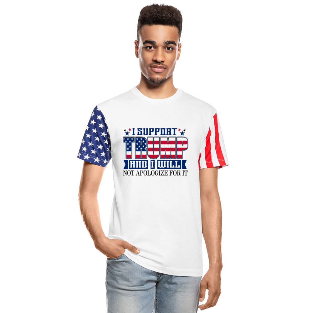 I Support Trump Unisex Stars & Stripes T-Shirt - white