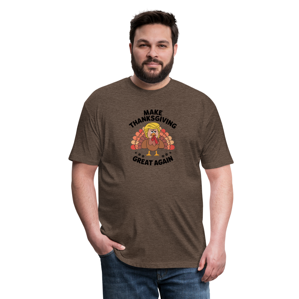 Make Thanksgiving Great Again Men's Fitted Cotton/Poly T-Shirt - heather espresso