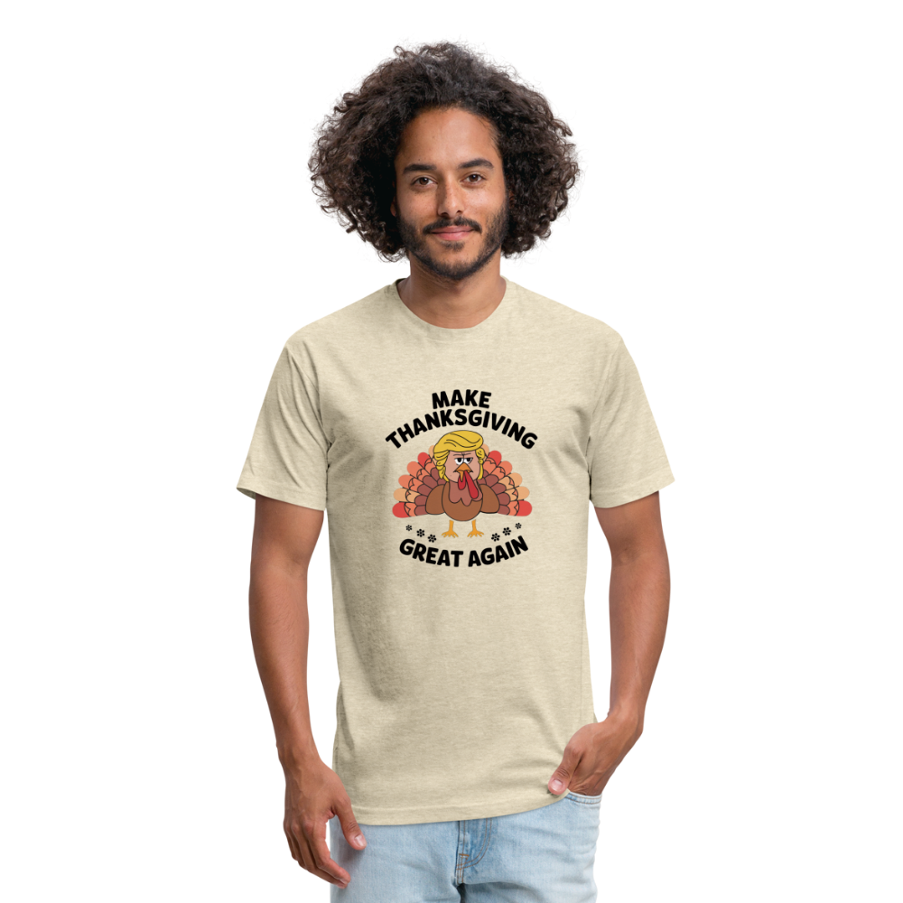 Make Thanksgiving Great Again Men's Fitted Cotton/Poly T-Shirt - heather cream