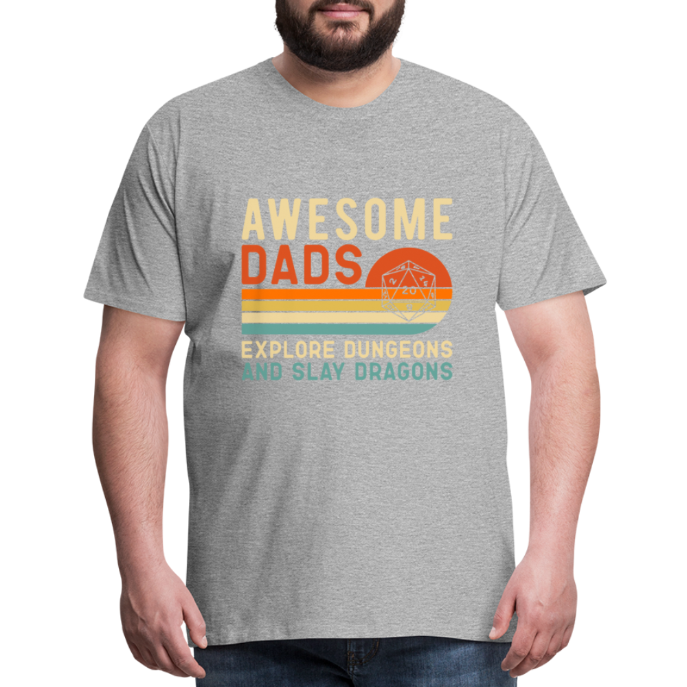 Awesome Dads Slay Dragons Men's Premium T-Shirt - heather gray