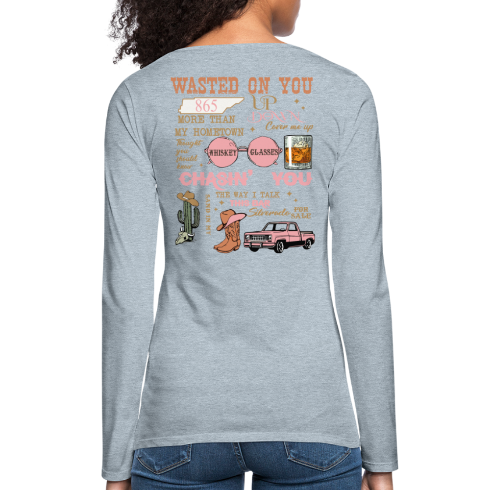 Morgan Wallen Playlist Women's Premium Long Sleeve T-Shirt - heather ice blue