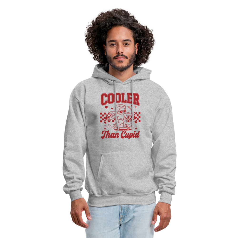 Men’s Graphic Hoodie – Cooler Than Cupid Design - heather gray