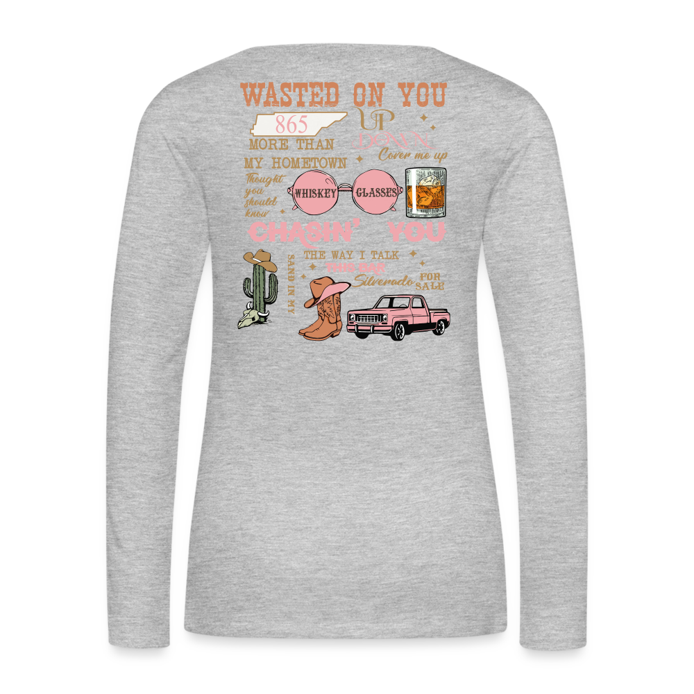 Morgan Wallen Playlist Women's Premium Long Sleeve T-Shirt - heather gray