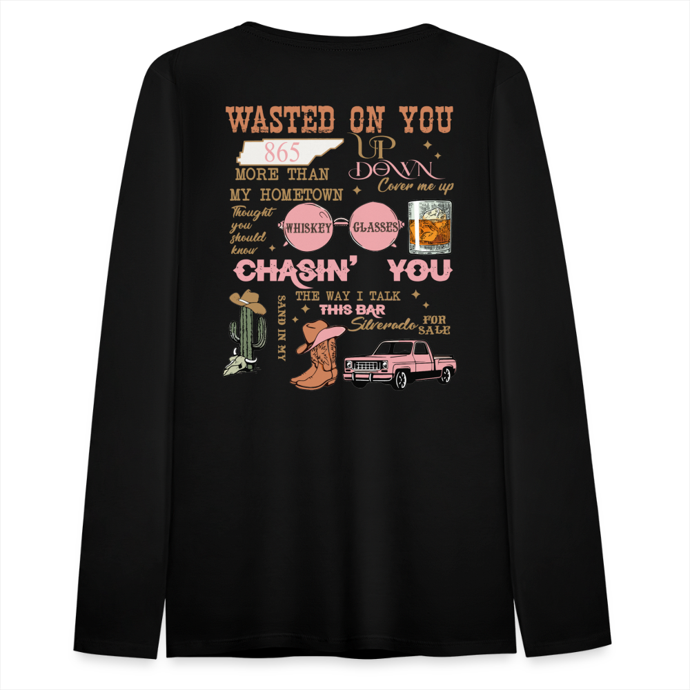 Morgan Wallen Playlist Women's Premium Long Sleeve T-Shirt - black