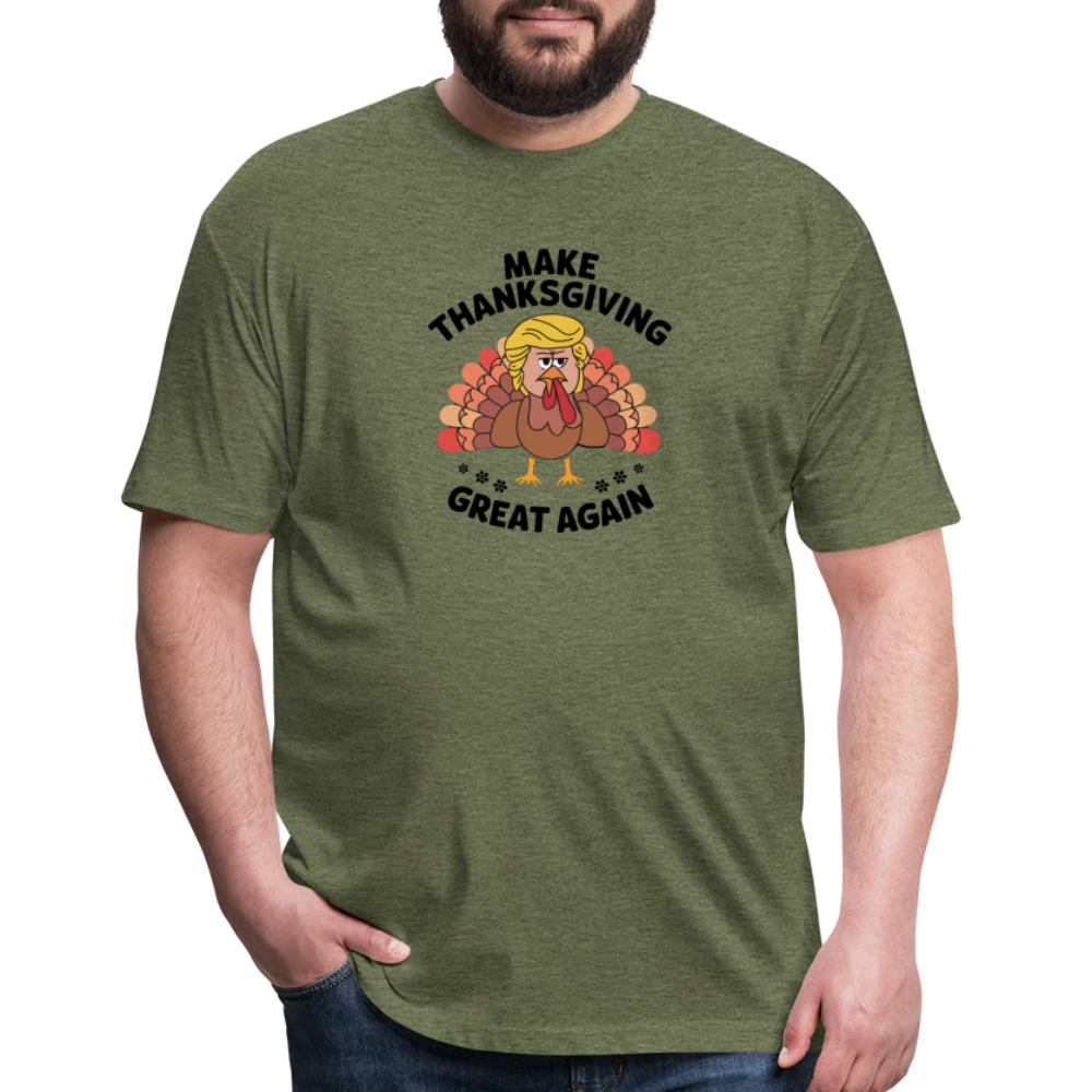 Make Thanksgiving Great Again Men's Fitted Cotton/Poly T-Shirt - heather military green