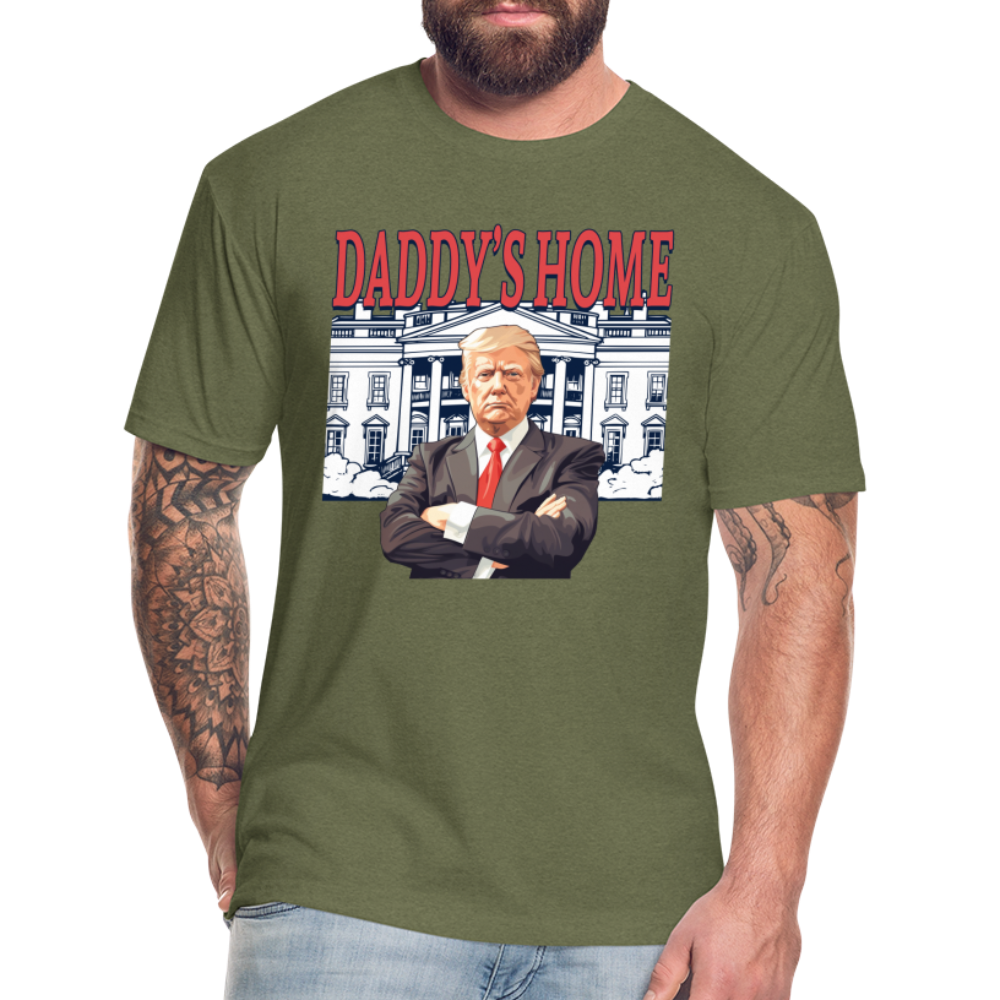 Daddys Home Trump Fitted Cotton/Poly Men's T-Shirt - heather military green