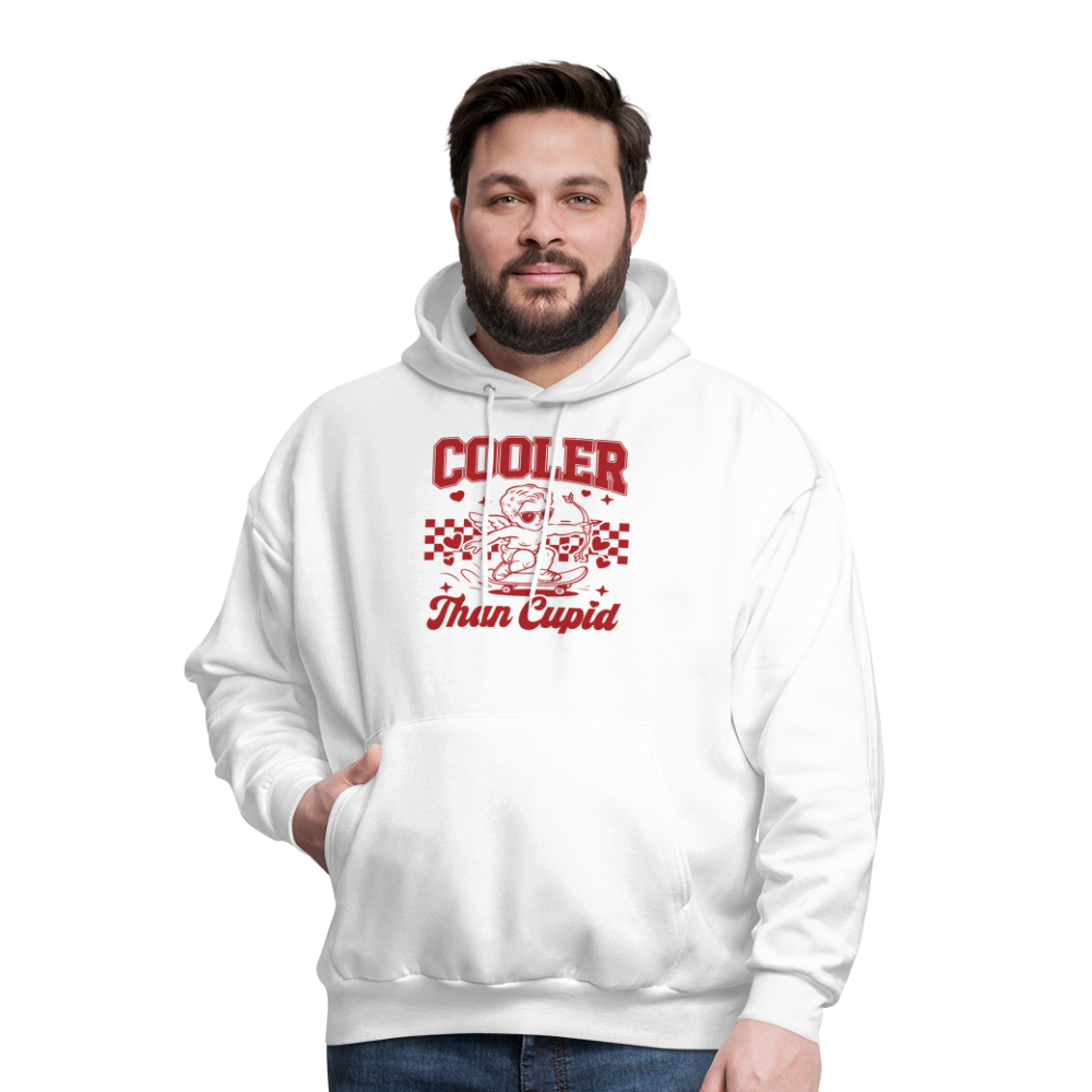 Men’s Graphic Hoodie – Cooler Than Cupid Design - white