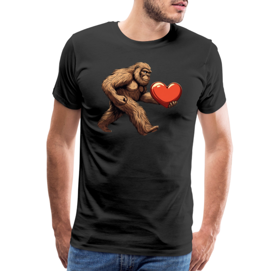 Bigfoot Valentine Men's Premium T-Shirt - black