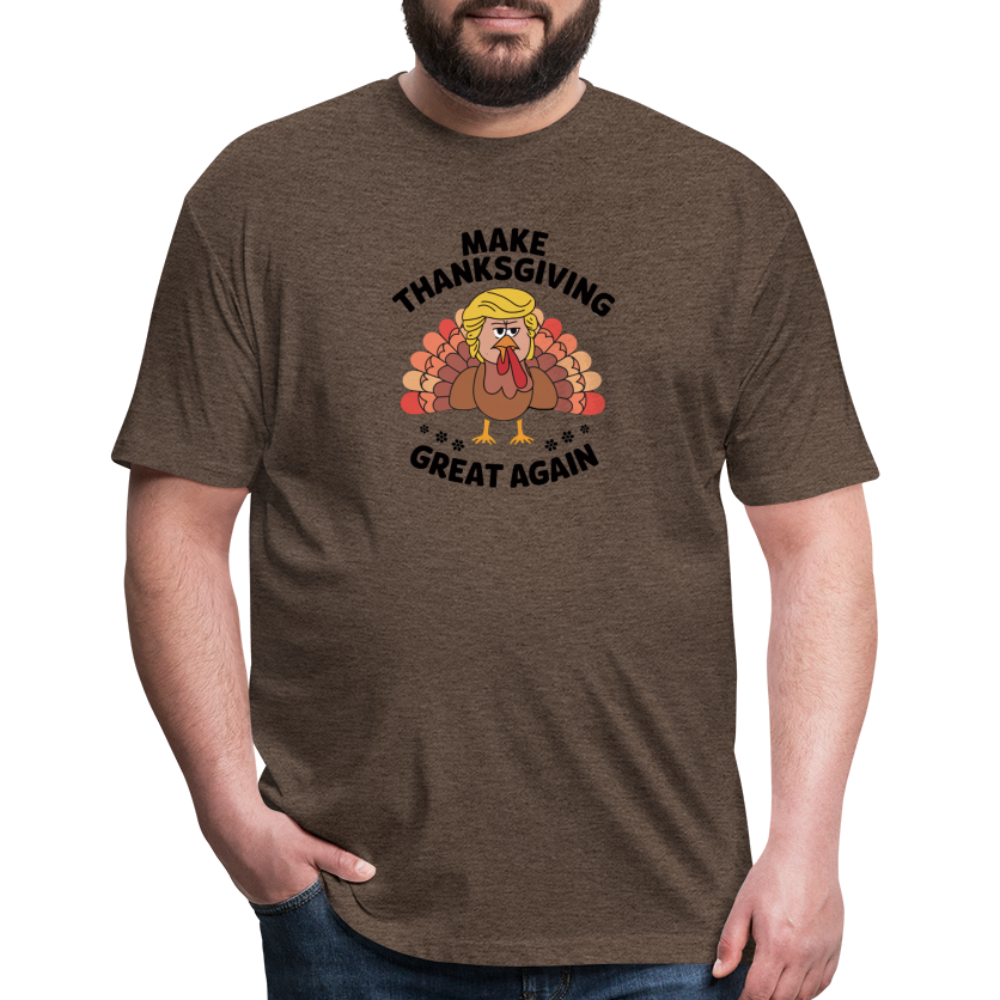 Make Thanksgiving Great Again Men's Fitted Cotton/Poly T-Shirt - heather espresso